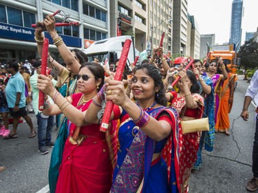 Dancers in the India Day Festival and Grand Parade along University Ave. in Toronto, Ont. on Sunday August 19, 2018. Ernest Doroszuk/Toronto Sun/Postmedia