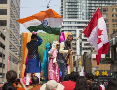 Canadian and Indian flags at the India Day Festival and Grand Parade in along Dundas St. W. in downtown Toronto, Ont. on Sunday August 19, 2018. Ernest Doroszuk/Toronto Sun/Postmedia