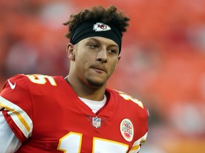 Sophomore quarterback Patrick Mahomes and the Kansas City Chiefs take on the L.A. Chargers on Sunday. (GETTY IMAGES)