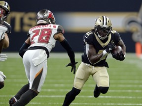 New Orleans Saints’ Alvin Kamara was the top running back this week in fantasy football. (GETTY IMAGES)