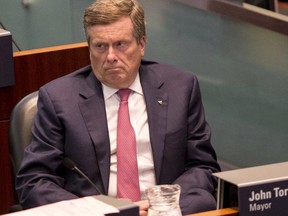 Toronto Mayor John Tory is pictured in the City Hall council chamber on Sept. 13, 2018. (The Canadian Press)