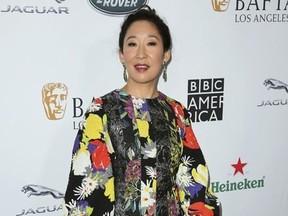 Sandra Oh arrives at the 2018 Primetime Emmy Awards - BAFTA Los Angeles TV Tea at the Beverly Hilton on Saturday, Sept. 15, 2018, in Beverly Hills, Calif.
