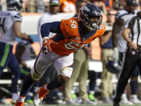 Denver Broncos linebacker Von Miller will be looking to put the pressure on the Baltimore Ravens this Sunday. (AP PHOTO)