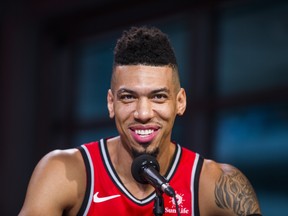 New Raptor Danny Green speaks during Monday's news conference. (ERNEST DOROSZUK/Toronto Sun)