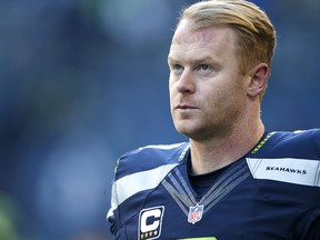 In this file photo, punter Jon Ryan of the Seattle Seahawks warms up before an NFL game against the Arizona Cardinals at CenturyLink Field on December 24, 2016 in Seattle, Washington.  (Otto Greule Jr/Getty Images)