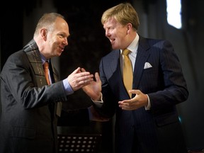 British/Dutch writer and journalist Ian Buruma (L) receives the Erasmus Prize from Dutch Crown Prince Willem-Alexander in Rotterdam on November 7, 2008. (ROBIN UTRECHT/AFP/Getty Images)