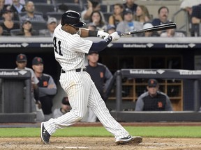 The Yankees’ Miguel Andujar  is in the running for AL rookie of the year. (AP)
