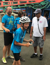 James Potvin, 10, is seen here after riding Wonder Wheel at Coney Island on Saturday, Sept. 1, 2018. He biked with his dad from Whitby, Ont., to New York, NY. (supplied photo)