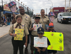 A group of Cub Scouts was among the crowd of supporters waiting when James Potvin, 10, arrived at Coney Island on Saturday, Sept. 1, 2018, after biking with his dad from Whitby, Ont., to New Yor, NY. (supplied photo)
