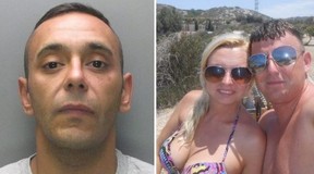 David Saunders was egged on by ex-girlfriend Sarah Bramley to beat up her new beau, Michael Lawson, right. Instead, he killed him. NEWCASTLE POLICE/ FACEBOOK