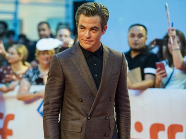 Actor Chris Pine at the red carpet arrival for the movie Outlaw King during the Toronto International Film Festival in Toronto, Ont. on Thursday ,September 6, 2018. (Ernest Doroszuk/Toronto Sun/Postmedia)