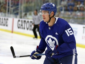 Adam Cracknell during Toronto Maple Leafs training camp in Niagara Falls on Sunday. Dave Abel/Toronto Sun/Postmedia Network