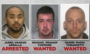 The three men accused in the murders of Angelo Musitano and Mila Barberi.