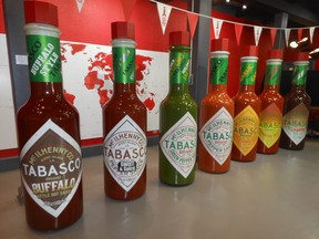 Gigantic bottles of Tabasco sauce in a variety of flavours are all part of the experience at the company’s manufacturing plant in Avery Island, La. (DAVE POLLARD/Postmedia Network)