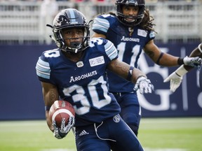 Former Argonauts running back Martese Jackson has been missed by his teammates since being traded to the Edmonton Eskimos last week. Christopher Katsarov/The Canadian Press