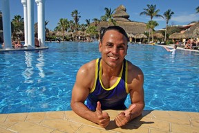 Resort entertainer Fernando Julio Aranda is full of spunk and energy poolside at Iberostarâs Varadero Cuba resort. (Tracy McLaughlin/Toronto Sun)