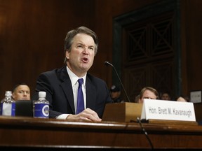 Judge Brett Kavanaugh testifies to the U.S. Senate Judiciary Committee during his Supreme Court confirmation hearing in the Dirksen Senate Office Building on Capitol Hill Sept. 27, 2018 in Washington, D.C.