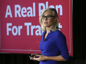 Toronto mayoral candidate Jennifer Keesmaat laid out her "A Real Plan For Transit," a $50 billion plan over a 30-year period, on Thursday, Aug. 30, 2018. (Jack Boland/Toronto Sun/Postmedia Network )