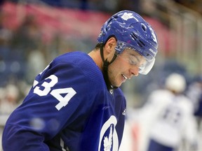 Auston Matthews during Toronto Maple Leafs training camp in Niagara Falls on Sunday September 16, 2018.