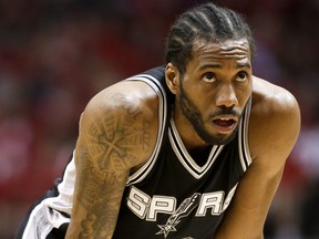 Raptors' Kawhi Leonard's health status ahead of training camp remains unclear. (AP PHOTO)