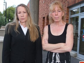 Maggie Reilly (R) with her lawyer, Shawna Fattal. (TRACY MCLAUGHLIN PHOTO)