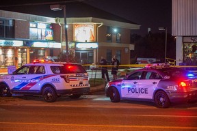 A man was found dead at the rear of 4559 Sheppard Avenue East, between Brimley and McCowan Roads, at approximately 10 p.m. Tuesday, Sept. 18, 2018. (Victor Biro photo)