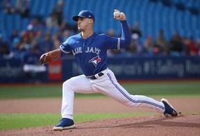 On Saturday, Jays’ pitcher Thomas Pannone picked up his fourth win. (The Canadian Press)