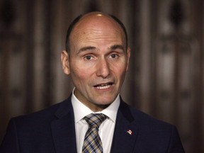 Social Development Minister Jean-Yves Duclos speaks at a press conference on Parliament Hill in Ottawa on May 25, 2018.  THE CANADIAN PRESS/Patrick Doyle