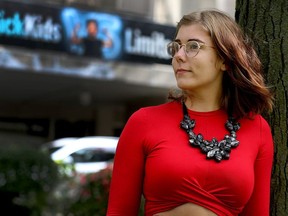 Tessa Smith, a cancer survivor who wrote a heartfelt letter to Terry Fox, on the front lawn of Sick Kids Hospital in Toronto on Wednesday September 26, 2018. She was there to determine if her cancer is back for the 3rd time. (Dave Abel/Toronto Sun)