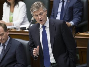 Ontario Minister of the Environment Rod Phillips comments in the Ontario legislature at Queen's Park  in Toronto, Ont. on Thursday, August 2, 2018. Stan Behal/Toronto Sun