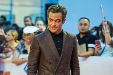 Actor Chris Pine at the red carpet arrival for the movie -  Outlaw King  - during the Toronto International Film Festival  at Roy Thomson Hall in Toronto, Ont. on Thursday September 6, 2018. Ernest Doroszuk/Toronto Sun/Postmedia