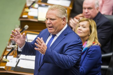 Ontario Premier Doug Ford during the morning session in the legislature at Queen's Park in Toronto, Ont. on Wednesday September 12, 2018. Ernest Doroszuk/Toronto Sun/Postmedia