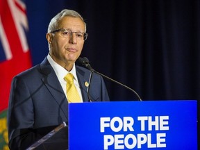 OntarioÕs finance minister Vic Fedeli answers media questions following a speech to the Economic Club of Canada at the Marriott Downtown hotel in Toronto, Ont. on Friday September 21, 2018. (Ernest Doroszuk/Toronto Sun/Postmedia Network)