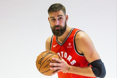 Toronto Raptors Jonas Valanciunas during team photos at the Toronto Raptors media day at the Scotiabank Arena in Toronto, Ont. on Monday September 24, 2018. Ernest Doroszuk/Toronto Sun/Postmedia