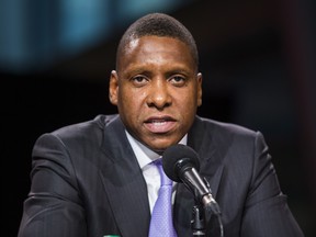 Toronto Raptors president Masai Ujiri during a press conference at the Toronto Raptors media day at the Scotiabank Arena in Toronto, Ont. on Monday September 24, 2018. Ernest Doroszuk/Toronto Sun/Postmedia