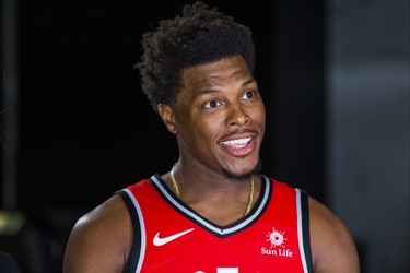 Toronto Raptors Kyle Lowry during a broadcast interview at the Toronto Raptors media day at the Scotiabank Arena in Toronto, Ont. on Monday September 24, 2018. Ernest Doroszuk/Toronto Sun/Postmedia