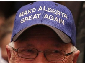 Supporters for Ontario Premier Doug Ford at an anti-carbon tax rally in Calgary on Friday October 5, 2018. (Leah Hennel/Postmedia Network Inc.)