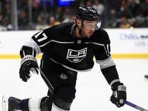 Ilya Kovalchuk #17 of the Los Angeles Kings skates to the puck during the second period of a preseason NHL game against the Arizona Coyotes at Staples Center on September 18, 2018 in Los Angeles, California.  (Sean M. Haffey/Getty Images)