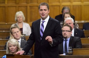 Conservative Leader Andrew Scheer stands in the House of Commons during question period on Parliament Hill in Ottawa on Wednesday, Oct. 3, 2018. (THE CANADIAN PRESS/Sean Kilpatrick)