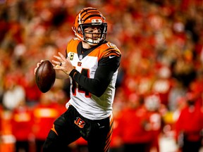 Andy Dalton and the Cincinnati Bengals host the Tampa Bay Bucs on Sunday. (GETTY IMAGES)