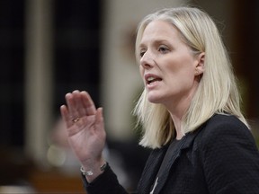 Environment Minister Catherine McKenna speaks during question period in the House of Commons on Parliament Hill in Ottawa on Thursday, Oct. 25, 2018. THE CANADIAN PRESS/Adrian Wyld