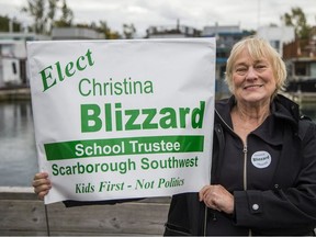 Former Sun political writer Christina Blizzard at Bluffers Park Marina in Toronto, Ont. on Saturday October 13, 2018. Blizzard is running for Toronto District School Board trustee in Scarborough Southwest. Ernest Doroszuk/Toronto Sun/Postmedia