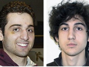Tamerlan, left, and Dzhokhar Tsarnaev, brothers who planted bombs at the finish line of the Boston Marathon on April 15, 2013. Dzhokhar is trying to escape the death penalty.