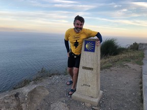 Mike Strange is pictured in Spain where he ran to fight cancer.