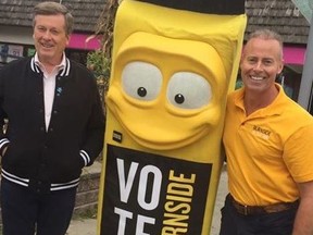 Incumbent Jon Burnside (right) and John Tory (Facebook)