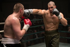 Florian Munteanu punches an opponent in a scene from Creed II. (MGM/ Warner Bros.)
