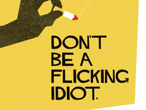 Poster for Toronto Fire's anti-cigarette butt flicking campaign.