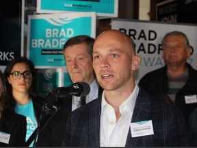 Mayoral candidate John Tory has endorsed Brad Bradford. (Antonella Artuso, Toronto Sun)