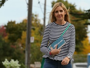 Christin Carmichael Greb on the campain trail ahead of the 2018 Municipal Election in Toronto on Thursday, Oct. 11, 2018. (Dave Abel/Toronto Sun/Postmedia Network)