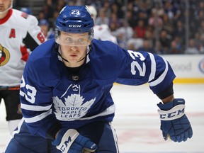 Travis Dermott of the Toronto Maple Leafs.  (CLAUS ANDERSEN/Getty Images files)